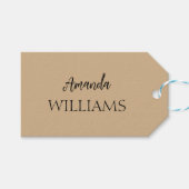 Zwart Trendy Elegant Voornaam | Tan Brown Cadeaulabel (Voorkant (Horizontaal))