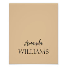 Zwart Trendy Elegant Voornaam | Tan Brown