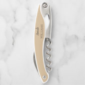 Zwart Trendy Elegant Voornaam | Tan Brown Kurkentrekker (Achterkant)