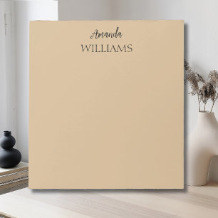 Zwart Trendy Elegant Voornaam   Tan Brown Notitieblok