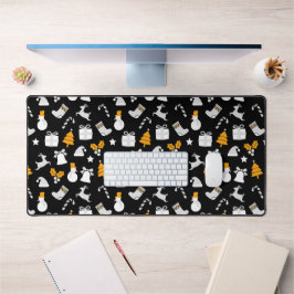 Zwart Trendy Kerst Naadloos Patroon Bureaumat