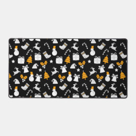 Zwart Trendy Kerst Naadloos Patroon Bureaumat