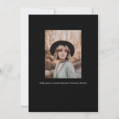 Zwart Trendy Serif Meerdere Foto Afstuderen Aankondiging (Achterkant)