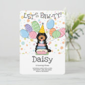 Zwart Tri Cockapoo Cavapoo Hond Verjaardagsfeest Kaart (Staand voorkant)