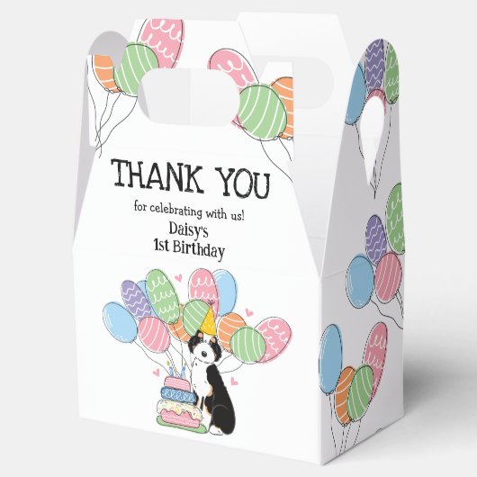 Zwart Tri Kleur Aussiedoodle Verjaardag Bedankt Bedankdoosjes (Geopend)