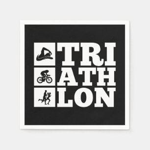 Zwart · Triathlon Motivatie Party Servet