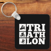 Zwart · Triathlon Motivatie Poster Sleutelhanger (Voorkant)