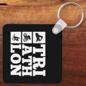 Zwart · Triathlon Motivatie Poster Sleutelhanger (Achterkant)