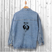 Zwart Tribal Dragon Bruiloft Bruid Denim Jacket