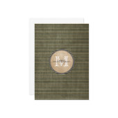  zwart trillerpatroonmonogram schoot notitiekaartje (Voorkant / Achterkant in situ)