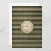  zwart trillerpatroonmonogram schoot notitiekaartje (Voorkant / Achterkant)