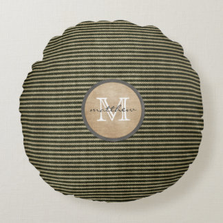 zwart trillerpatroonmonogram schoot rond kussen