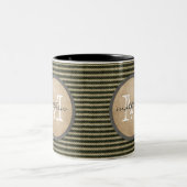  zwart trillerpatroonmonogram schoot tweekleurige koffiemok (Center)