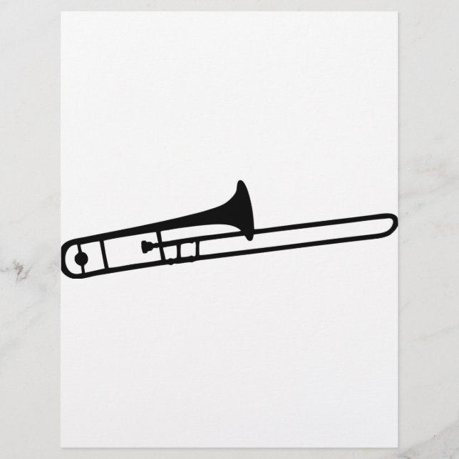 zwart trombone-instrumentpictogram (Voorkant)