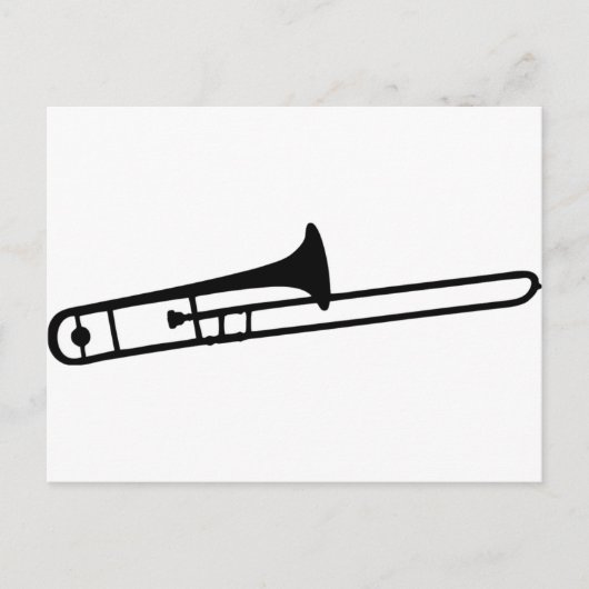 zwart trombone-instrumentpictogram briefkaart (Voorkant)