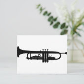 zwart trompetpictogram briefkaart (Staand voorkant)