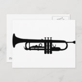 zwart trompetpictogram briefkaart (Voorkant / Achterkant)