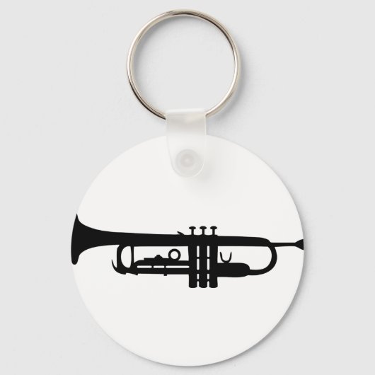 zwart trompetpictogram sleutelhanger (Voorkant)