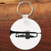 zwart trompetpictogram sleutelhanger (Voorkant)