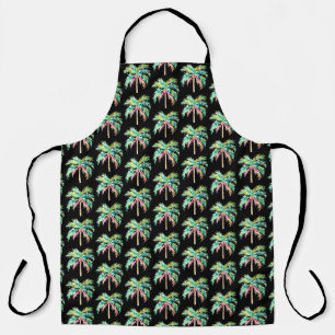 Zwart Tropical Island Palm All-Over Print Schort