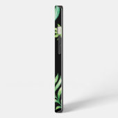 Zwart Tropisch Blad Patroon Telefoon Case iPhone Hoesje (Linkerkant)