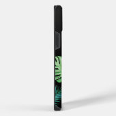 Zwart Tropisch Bladpatroon iPhone 14 Hoesje (Rechterkant)