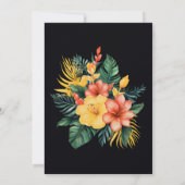 Zwart Tropisch Bruiloft Vrijgezellenfeest Kaart (Achterkant)