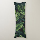 Zwart tropisch patroon lichaamskussen (Voorkant Verticaal)