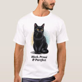 Zwart, Trots & Purfect – Juneteenth Cat Art T-shirt (Voorkant)