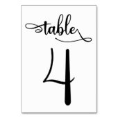 Zwart trouwbord 3.5x5 tafelnummer | Tabel 4 (Voorkant)