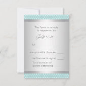 Zwart Turquoise Blau RSVP Kaartje (Achterkant)
