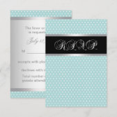 Zwart Turquoise Blau RSVP Kaartje (Voorkant / Achterkant)