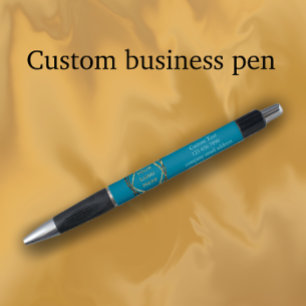 Zwart Turquoise Custom Business Logo Promotie Pen
