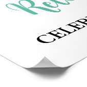 Zwart Turquoise Pensioen Partij Custom 20x30 Poster (Hoek)