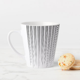 Zwart/Turquoise Stijlvolle Streep Patroon Latte Mok