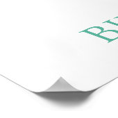 Zwart Turquoise verjaardagsfeestje op maat 20x30 f Poster (Hoek)