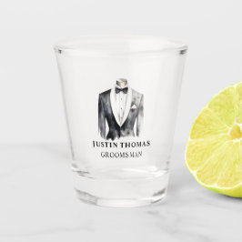 Zwart Tuxedo Bruiloft Partij Groomsman Gift Shot Glas