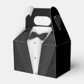 Zwart Tuxedo en trouwjurk Bedankdoosjes (Achterkant)