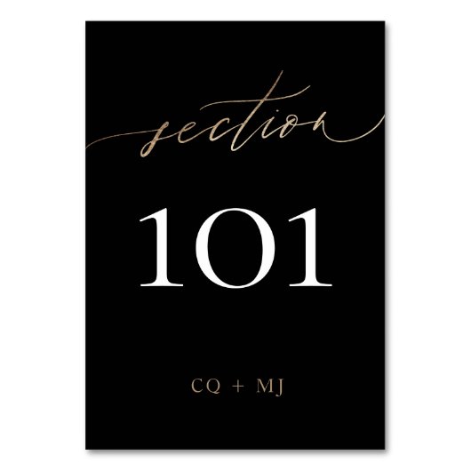 Zwart Tuxedo Geel Goud Kalligrafie Bruiloft Kaart (Achterkant)