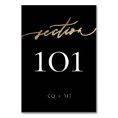 Zwart Tuxedo Geel Goud Kalligrafie Bruiloft Kaart (Voorkant)