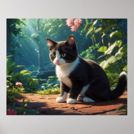 *~* Zwart Tuxedo Kat AP68 5:4 Feline Kitten Cat Poster
