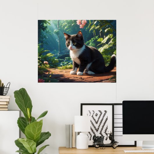 *~* Zwart Tuxedo Kat AP68 5:4 Feline Kitten Cat Poster (Thuiskantoor)