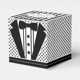 Zwart Tuxedo- Kleine Vierkant Bedankdoosjes