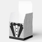 Zwart Tuxedo- Kleine Vierkant Bedankdoosjes (Geopend)