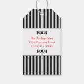 Zwart Tuxedo Red Bow Stropdas Dank je wel- Cadeaulabel (Achterkant)