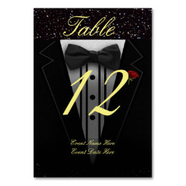 Zwart Tuxedo-tabelnummer Kaart