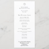 Zwart typografie/Blad Monogram Initialen/Bruiloft Programmakaart (Achterkant)