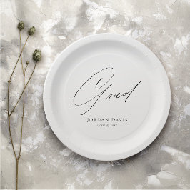 Zwart Typografie Congrats Modern Afstuderen Papieren Bordje