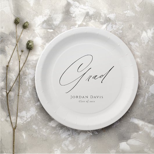 Zwart Typografie Congrats Modern Afstuderen Papieren Bordje