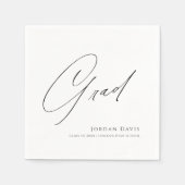 Zwart Typografie Congrats Modern Afstuderen Servet (Voorkant)